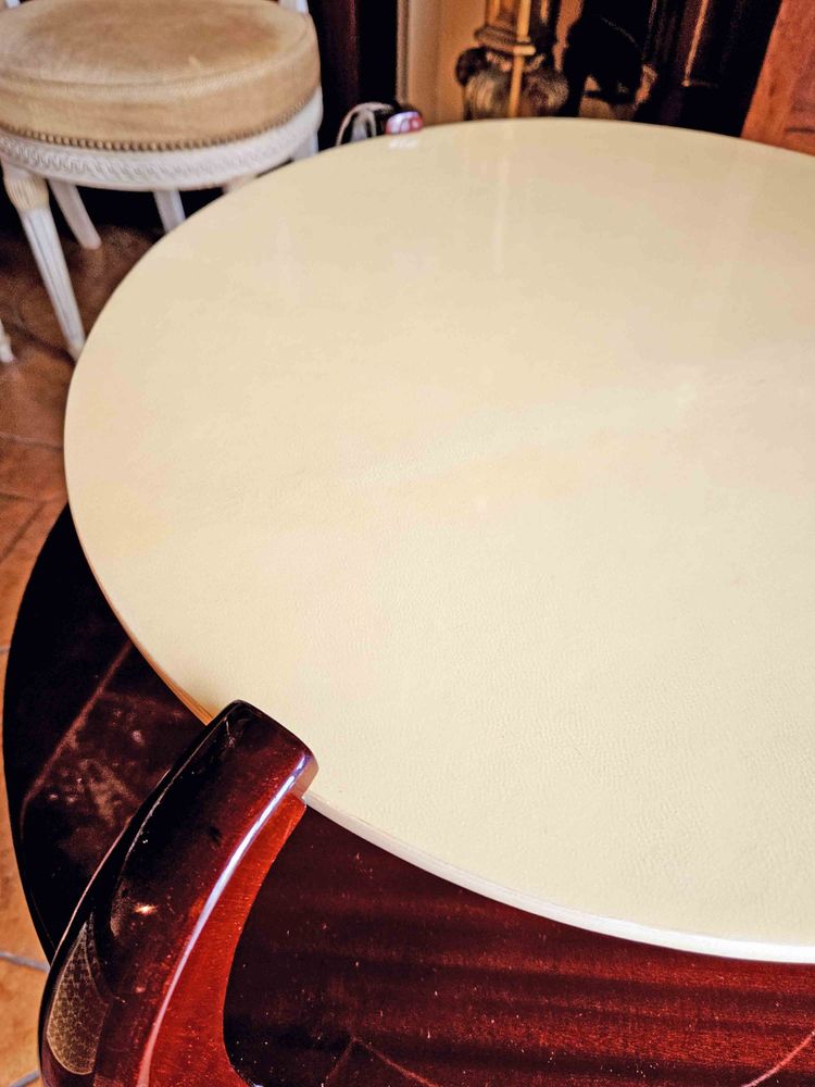 Table Basse Art Déco En Acajou Et Parchemin