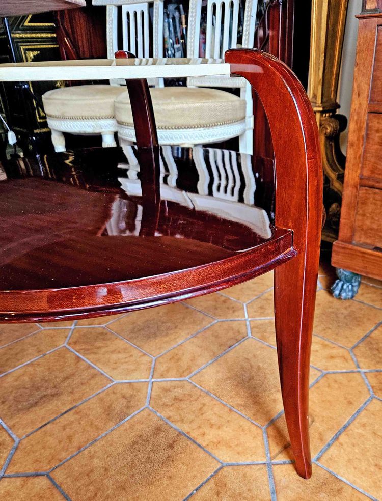 Table Basse Art Déco En Acajou Et Parchemin