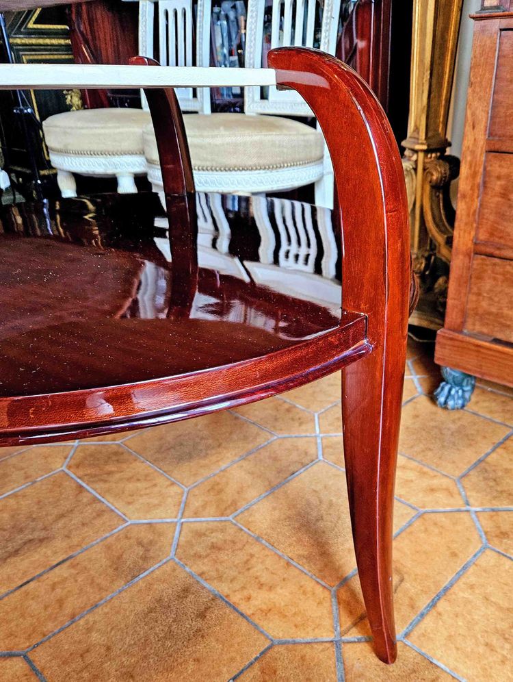 Table Basse Art Déco En Acajou Et Parchemin