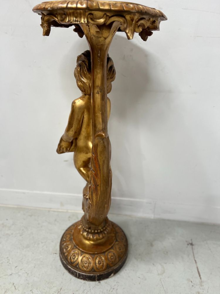 Display column in gilded carved wood XIX century