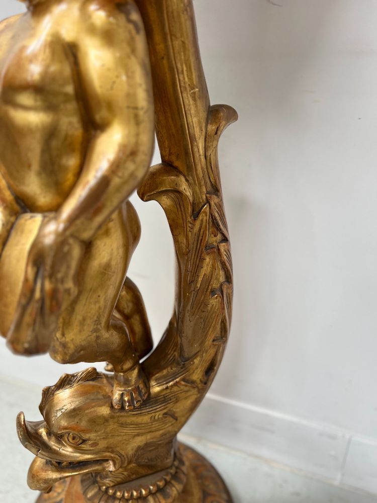 Display column in gilded carved wood XIX century