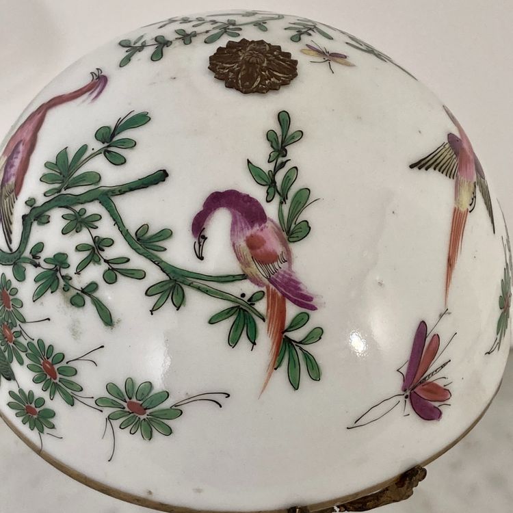 Mushroom lamp in Desvres porcelain