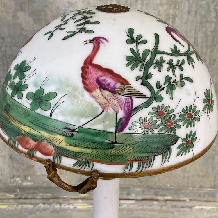 Mushroom lamp in Desvres porcelain