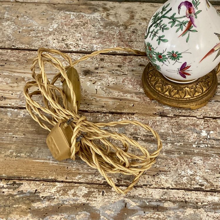 Mushroom lamp in Desvres porcelain