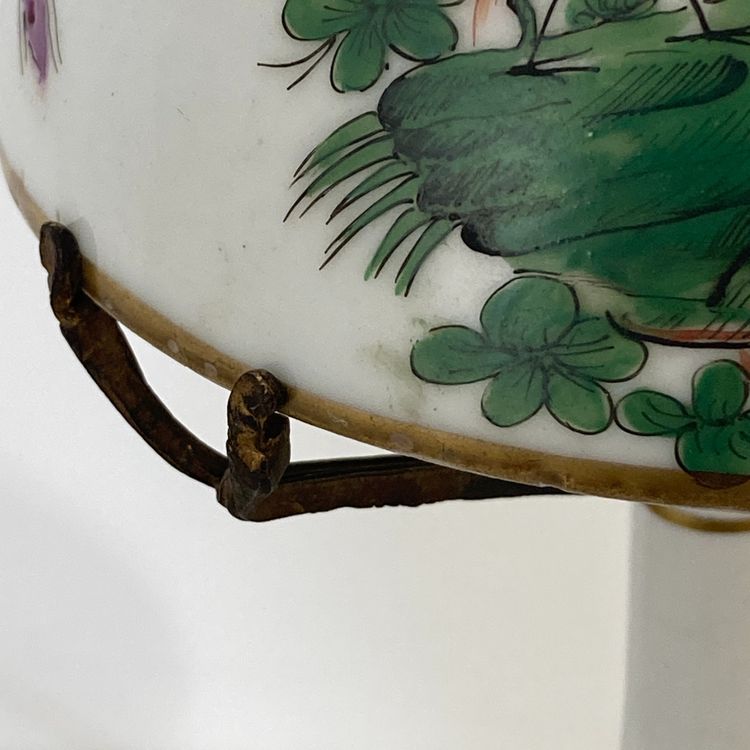 Mushroom lamp in Desvres porcelain