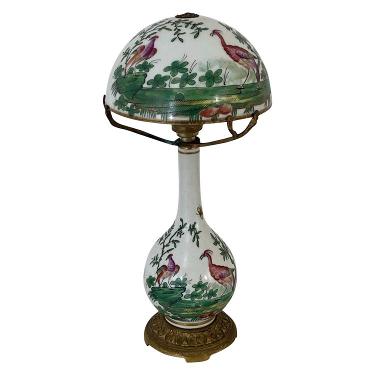 Mushroom lamp in Desvres porcelain