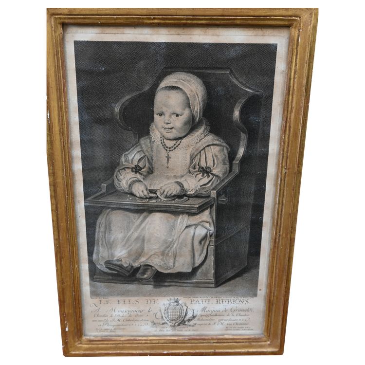 18th-century engraving of Rubens' son for the Marquis de Grimaldi