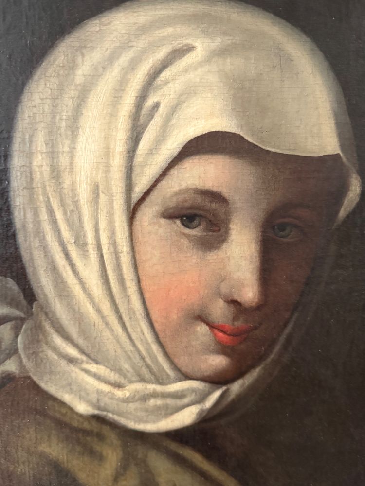 Portrait d’une jeune femme , école italienne fin17ème début 18 ème