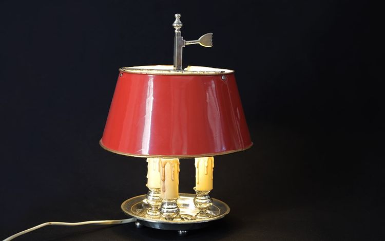 Desk, side table lamp  Silver plated metal 