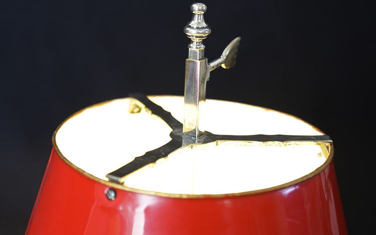 Desk, side table lamp  Silver plated metal 