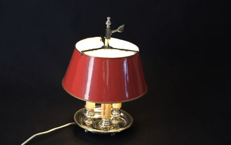 Desk, side table lamp  Silver plated metal 