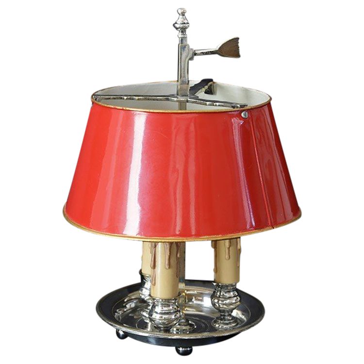 Desk, side table lamp  Silver plated metal 