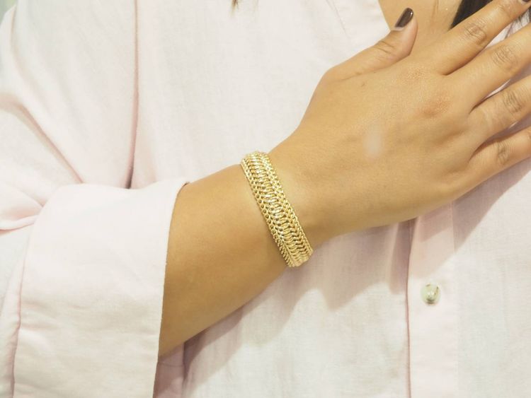 Bracelet maille américaine en or jaune