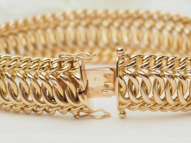 Bracelet maille américaine en or jaune