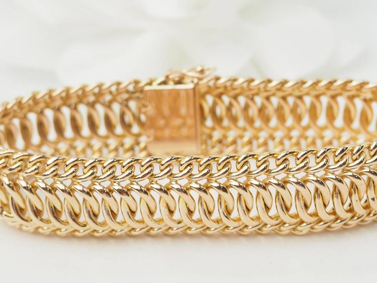 Bracelet maille américaine en or jaune