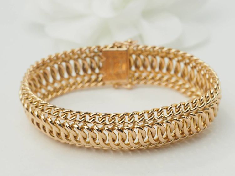 Bracelet maille américaine en or jaune