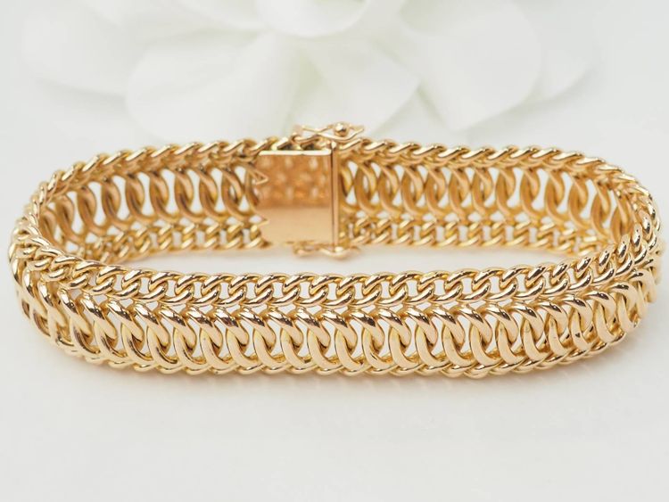 Bracelet maille américaine en or jaune