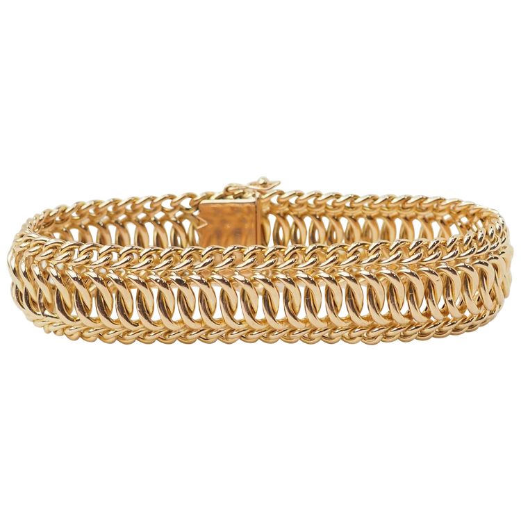 Bracelet maille américaine en or jaune