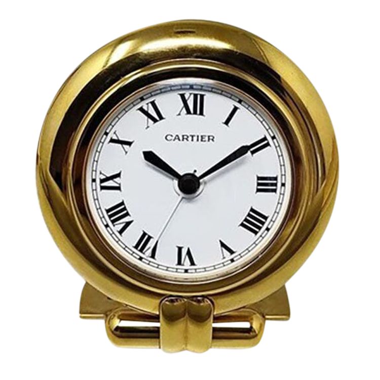 1990s Gorgeous Cartier alarm clock pendulette "Colisee". Made in France