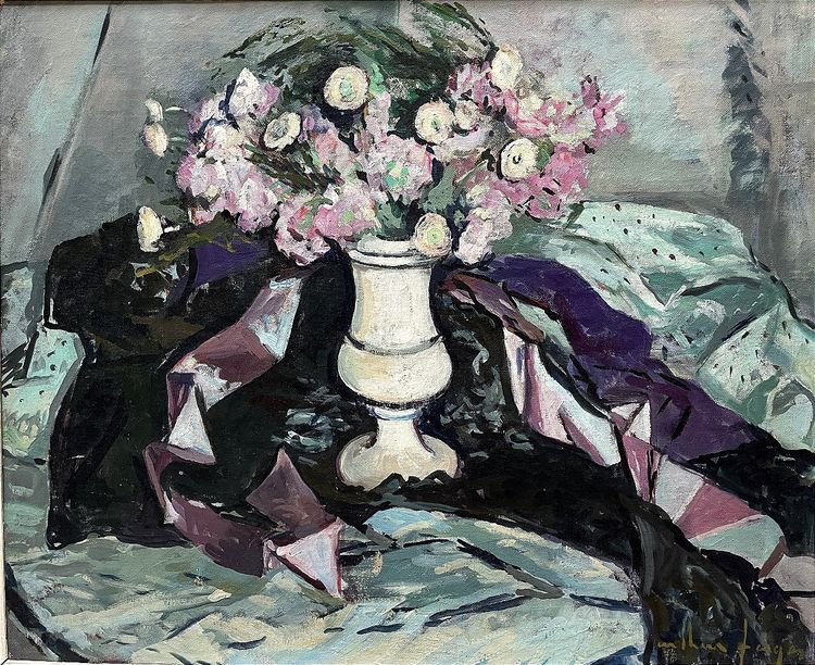 Arthur FAGES (1902-1984), Oil on Canvas, 1970s, "Bouquet de fleurs".