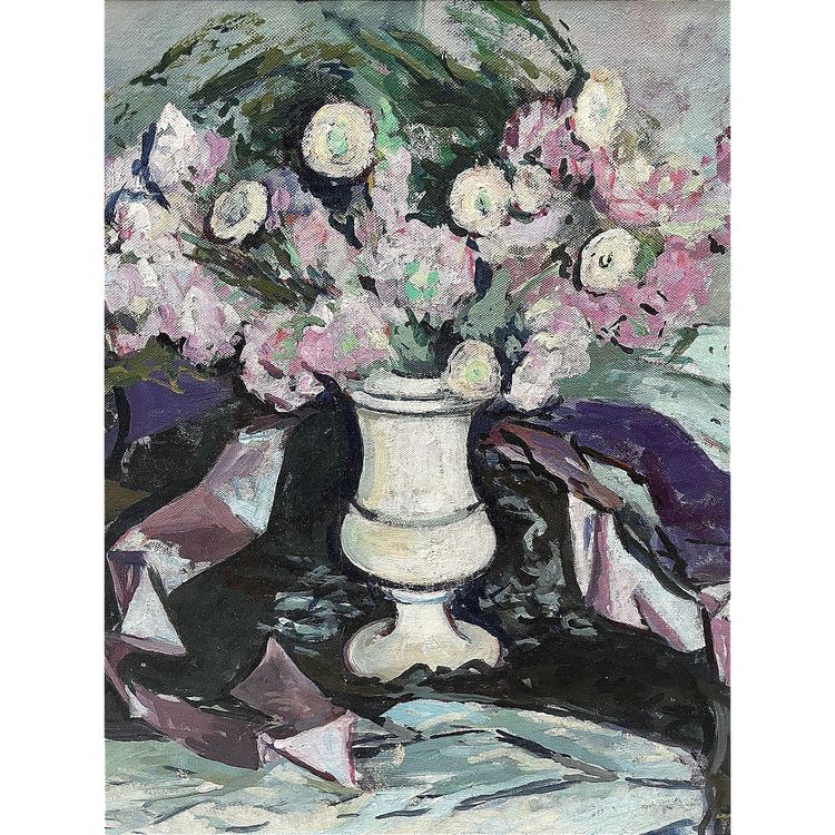 Arthur FAGES (1902-1984), Oil on Canvas, 1970s, "Bouquet de fleurs".