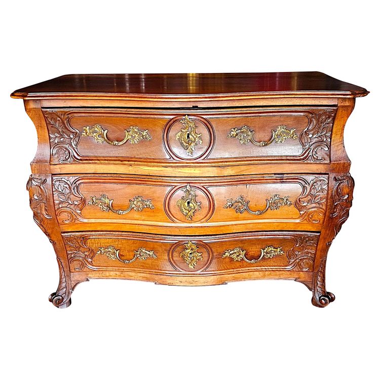 Importante Commode Tombeau XVIIIème En Noyer