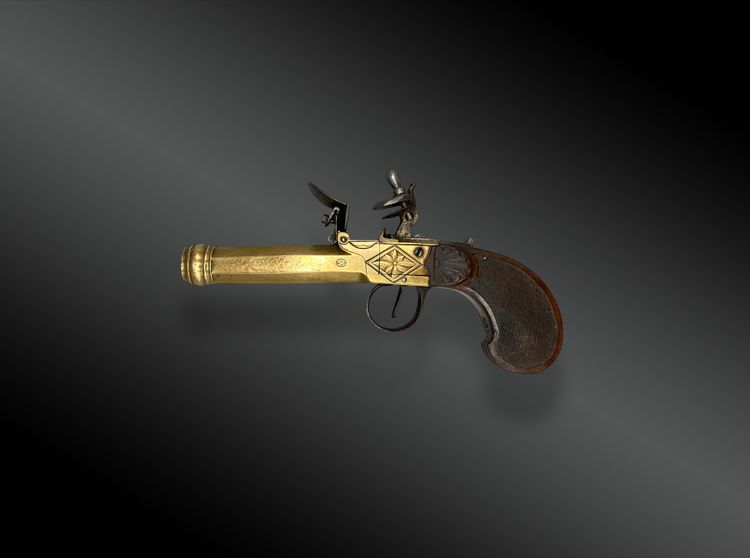 Pistola a pietra focaia da marina Belgio, XIX secolo