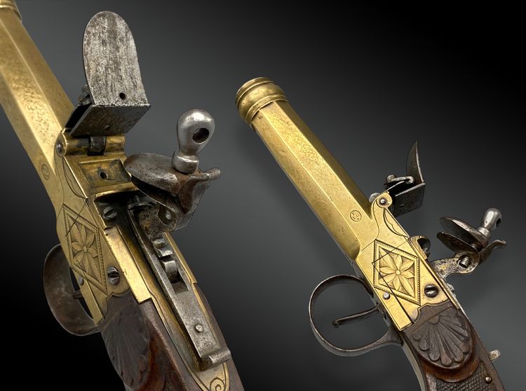 Pistola a pietra focaia da marina Belgio, XIX secolo
