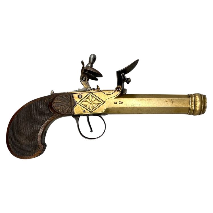 Pistola a pietra focaia da marina Belgio, XIX secolo