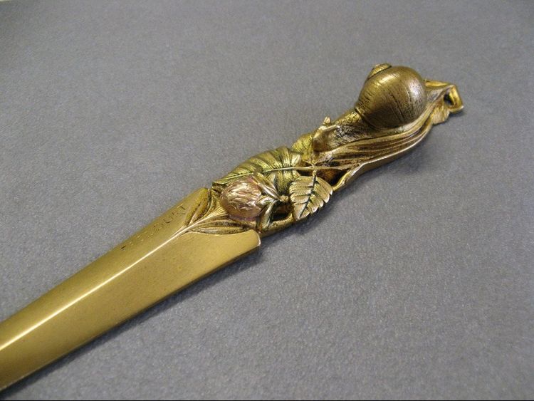 Gilded Bronze Art Nouveau Snail Paper Cup Signed Frécourt.