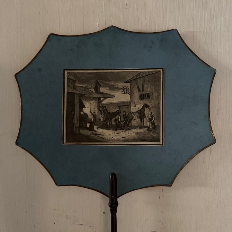 Coppia di paraventi di carta bifacciali con incisione di Napoleone III
