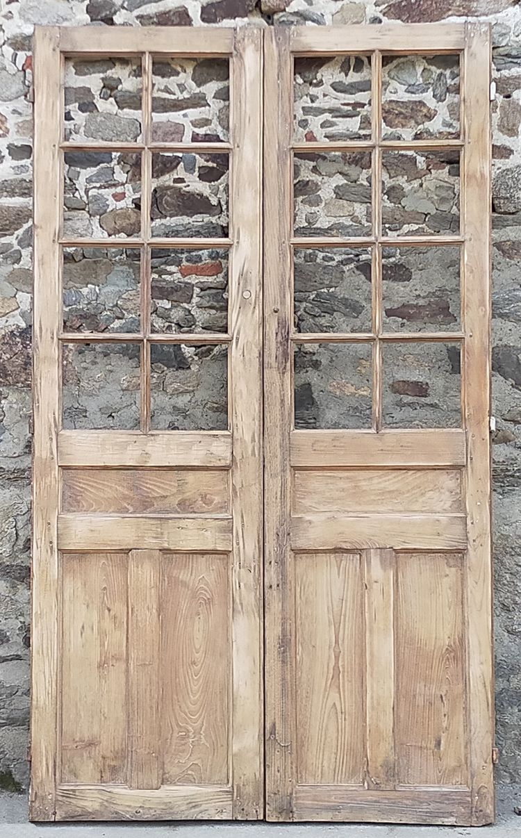 double porte ancienne en chêne d'époque XIXème siècle