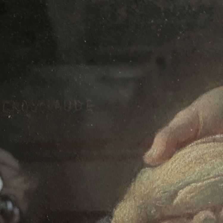 Porträt eines jungen Mädchens, Pastell auf Leinwand, Mitte des 19. Jahrhunderts, von Claude Gros