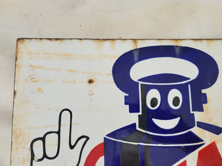 Emailleschild Werbung BUTAGAZ beidseitig h45 x l51