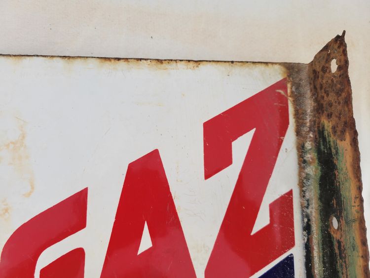 Emailleschild Werbung BUTAGAZ beidseitig h45 x l51