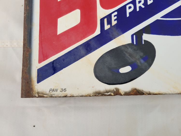 Emailleschild Werbung BUTAGAZ beidseitig h45 x l51