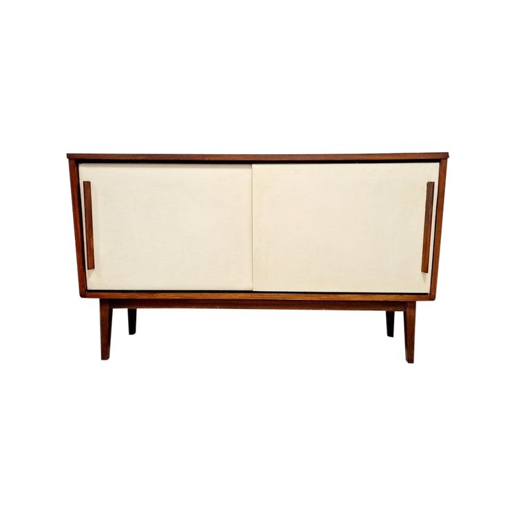 Buffet suédois vintage en teck Portes blanches