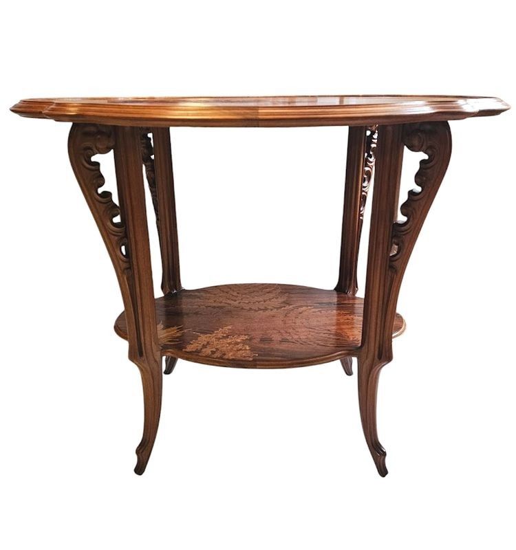 Emile Gallé Table à Thé Art Nouveau "Fougères"
