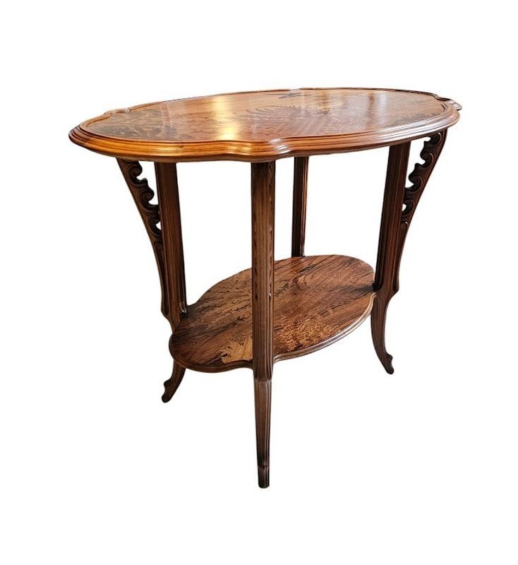 Emile Gallé Table à Thé Art Nouveau "Fougères"
