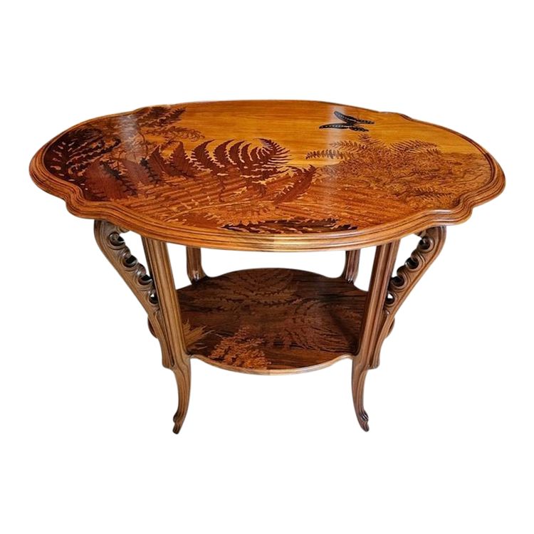 Emile Gallé Table à Thé Art Nouveau "Fougères"