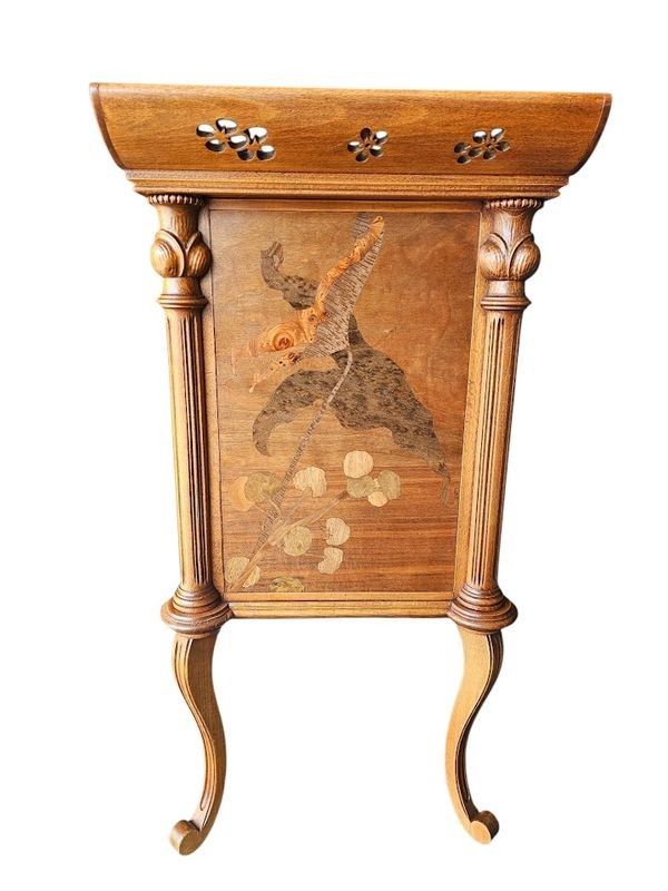 Emile Gallé Rare Commode Sauteuse Art Nouveau "Marais Fleuri et Libellule"