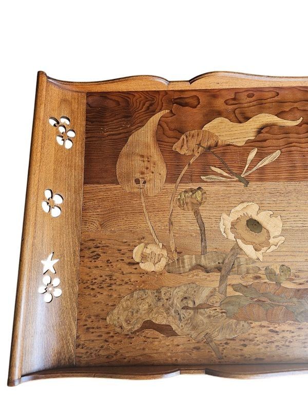Emile Gallé Rare Commode Sauteuse Art Nouveau "Marais Fleuri et Libellule"