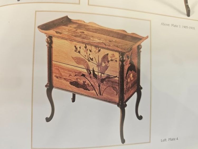 Emile Gallé Rare Commode Sauteuse Art Nouveau "Marais Fleuri et Libellule"