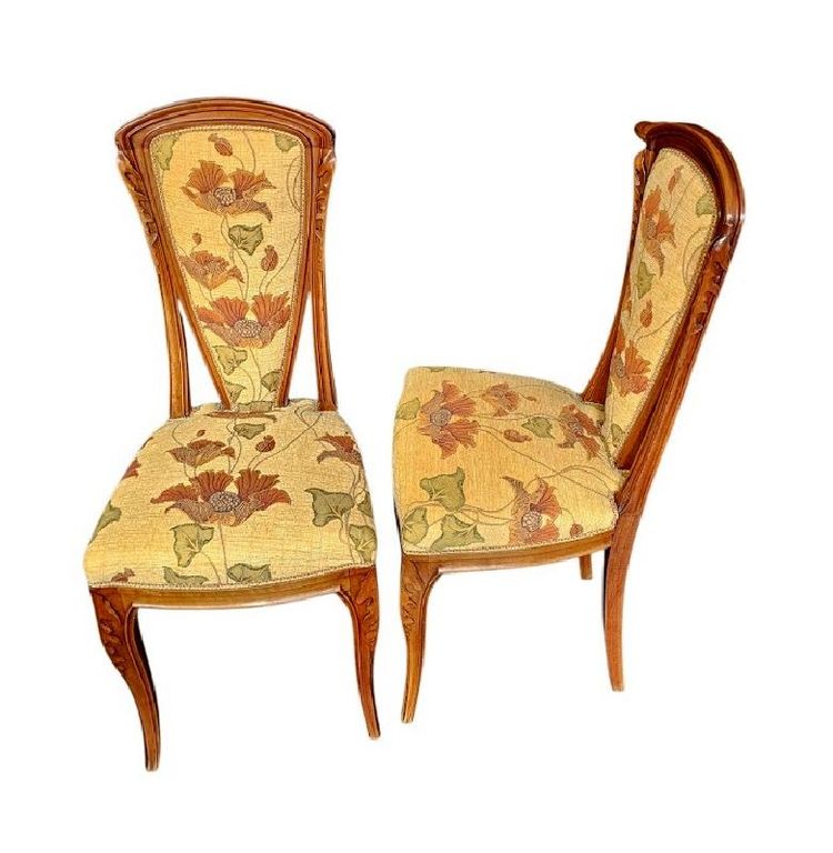 Louis Majorelle Pair of Art Nouveau "Chicorée" Chairs