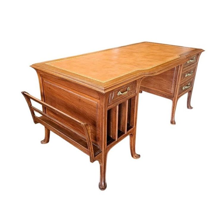 Abel Landry Großer Jugendstil-Schreibtisch Double Face