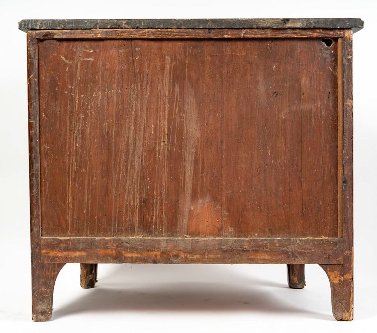 Cassettone d'epoca Luigi XV in legno di raso, palissandro e violetto stampato da Bon Durand