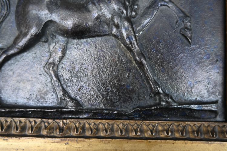 coppia di targhe in bronzo con centauri Italia XIX