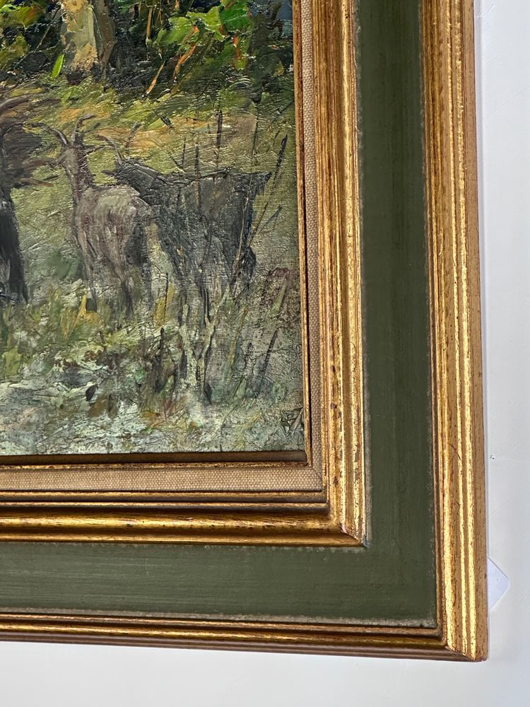 Peinture huile sur panneau "Scène provençale" par Georges Car