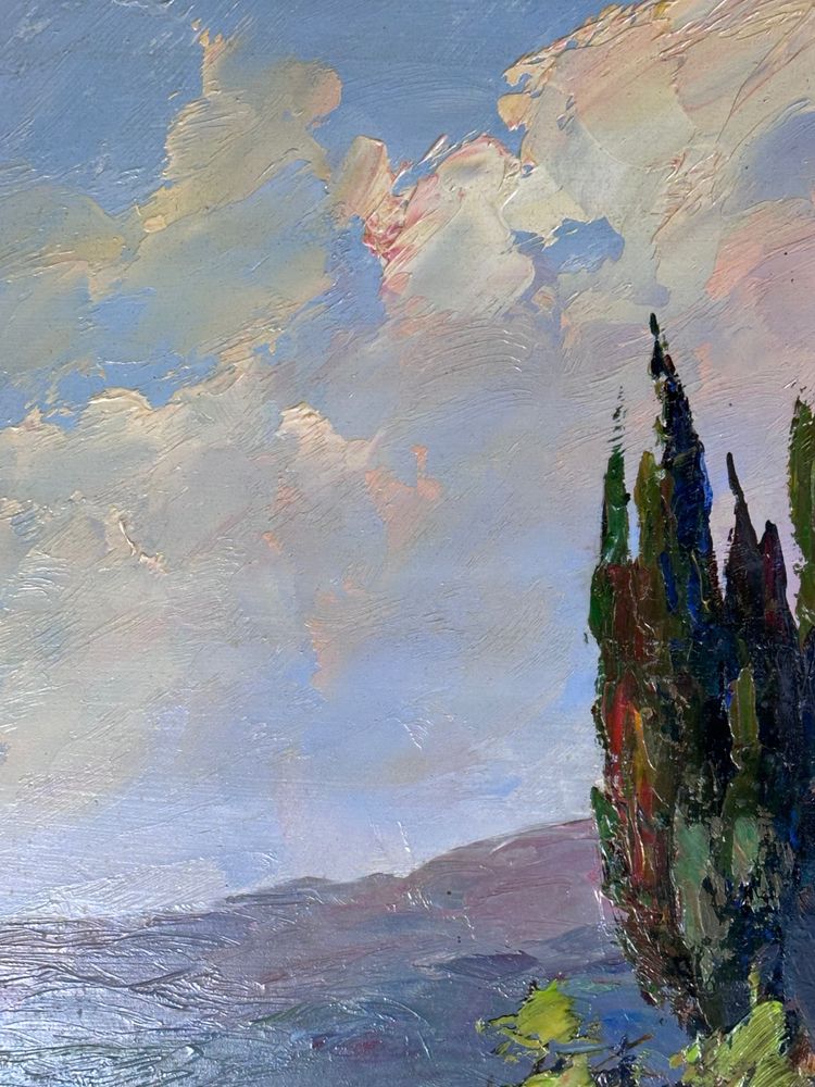 Peinture huile sur panneau "Scène provençale" par Georges Car
