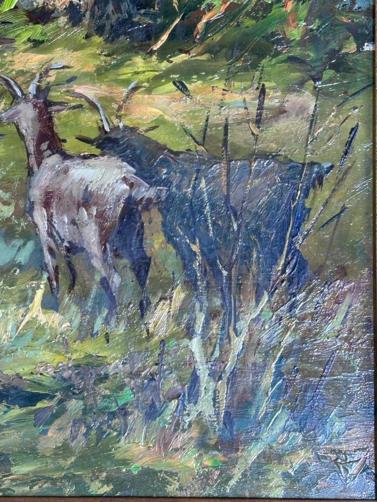 Peinture huile sur panneau "Scène provençale" par Georges Car